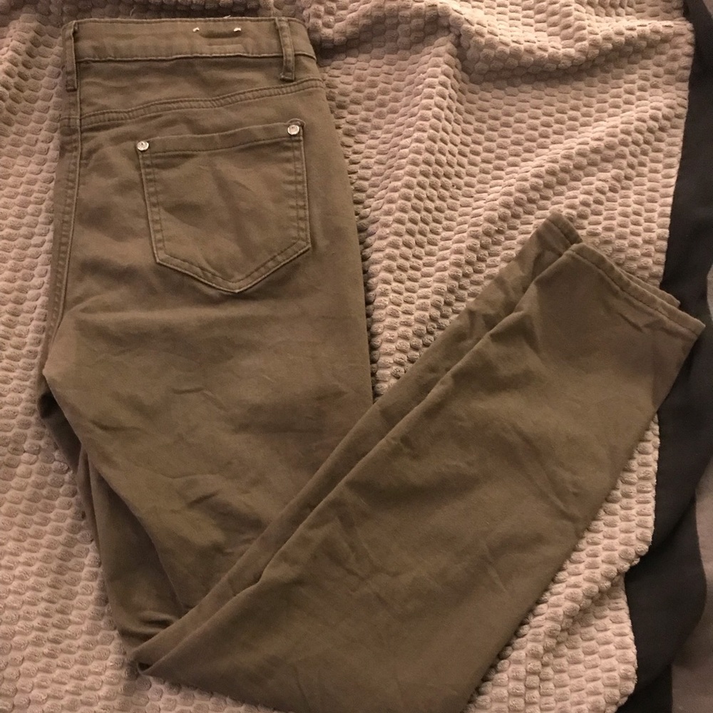 Candies army green with sparkles jeggings